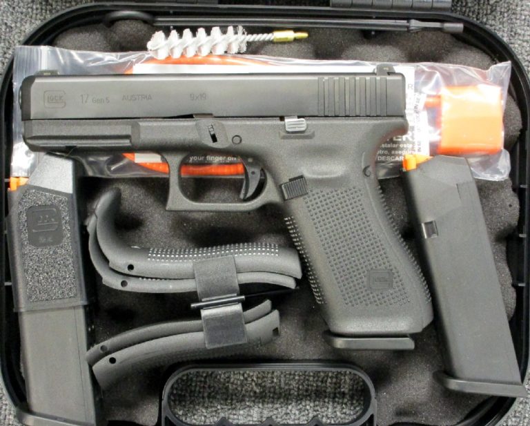 Glock G17 Gen5 M O S 9mm 4 49 Marksman Barrel Fixed Sights Ambi Slide Stop Flared MAG Well 17rd MAG Glock