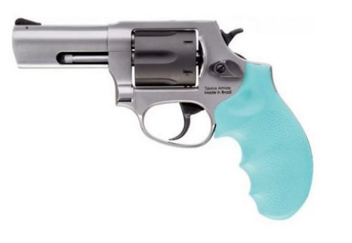 Taurus Defender 856 Cyan Hogue Grip .38 Special +P Matte Stainless With Black Cylinder Revolver