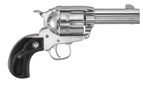 Vaquero Stainless 357 Magnum Revolver with Birdshead Black Laminate Grips