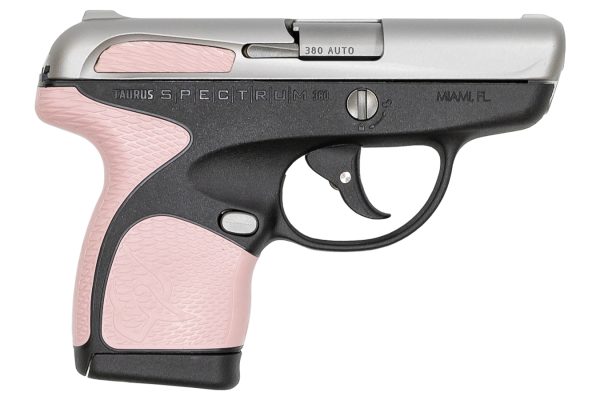 Spectrum .380 Black/Stainless Pistol with Pink Grips