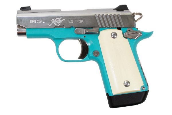 Micro 9 Bel-Air 9mm Special Edition Pistol with Ivory Micarta Grips and Blue Frame